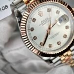 Rolex Datejust 126331 SS/RG Plated Silver Dial CZ Diamonds 41mm Jub Super Clone - 图片 12