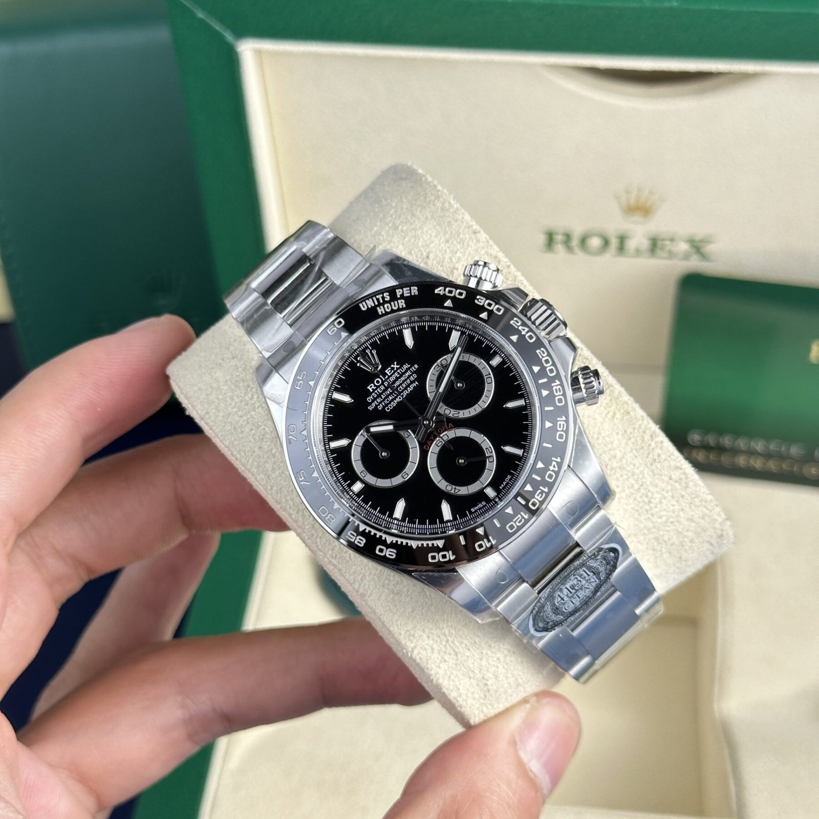 1750588063-33.jpg Rolex Daytona 126500LN Godzilla 904L Steel Black Dial 40mm Oyster Super Clone - 图片 1