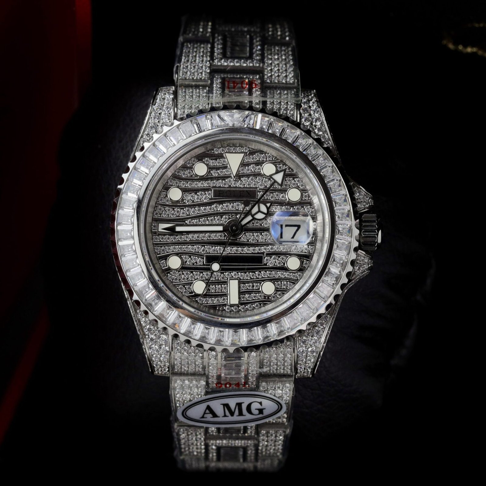 1750588086-42.jpg Rolex GMT-Master II 904L Steel Diamond Dial CZ Diamonds 40mm Oyster Super Clone - 图片 1