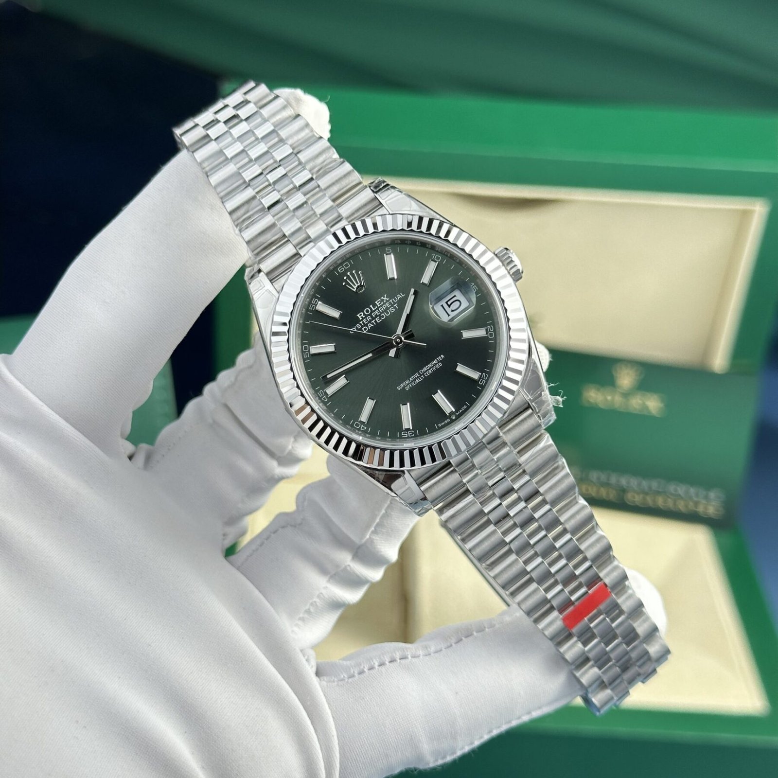 1750588100-48.jpg Rolex Datejust 126334 904L Steel Green Dial 41mm Jub Super Clone - 图片 1