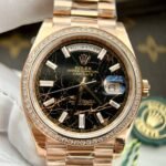 Rolex Day-Date RG Plated Eisenkiesel Dial With Diamonds 40mm Super Clone - 图片 2
