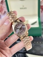 Rolex Datejust 178275 RG Plated Dark MOP Dial CZ Diamonds 31mm AAA Replica - 图片 3