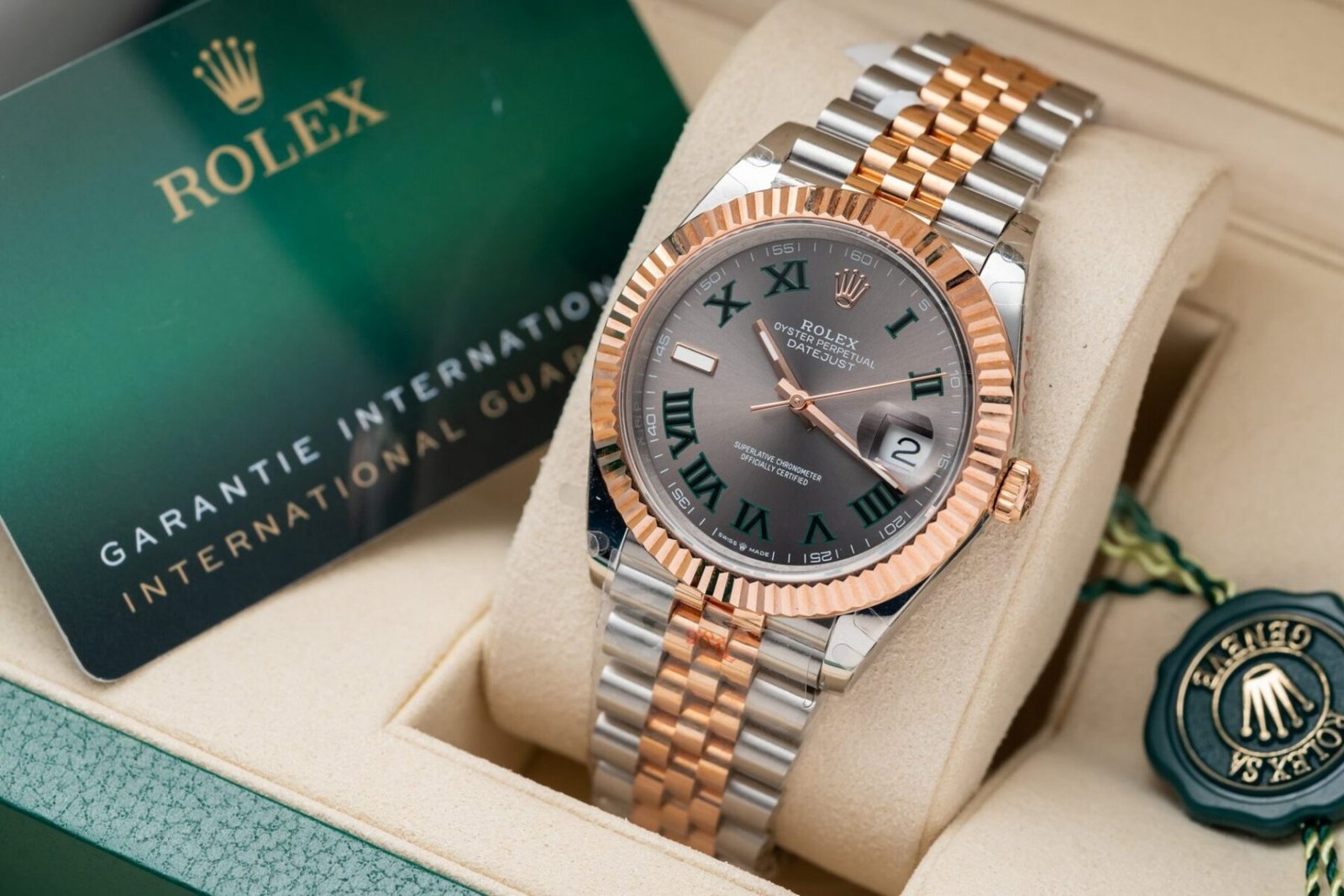 1750588262-113.jpg Rolex Datejust SS/RG Plated Wimbledon Grey Dial 41mm Jub Super Clone - 图片 1
