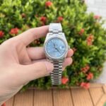 Rolex Day-Date 316L Steel Ice Blue Dial CZ Diamonds 40mm GSF Replica - 图片 2