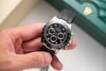 Rolex Daytona 116519LN 904L Steel Black Dial CZ Diamonds 40mm Oysterflex Super Clone