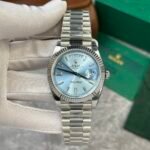 Rolex Day-Date 228236 904L Steel Ice Blue Dial CZ Diamonds 40mm Super Clone
