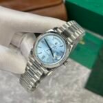 Rolex Day-Date 228236 904L Steel Ice Blue Dial CZ Diamonds 40mm Super Clone - 图片 3