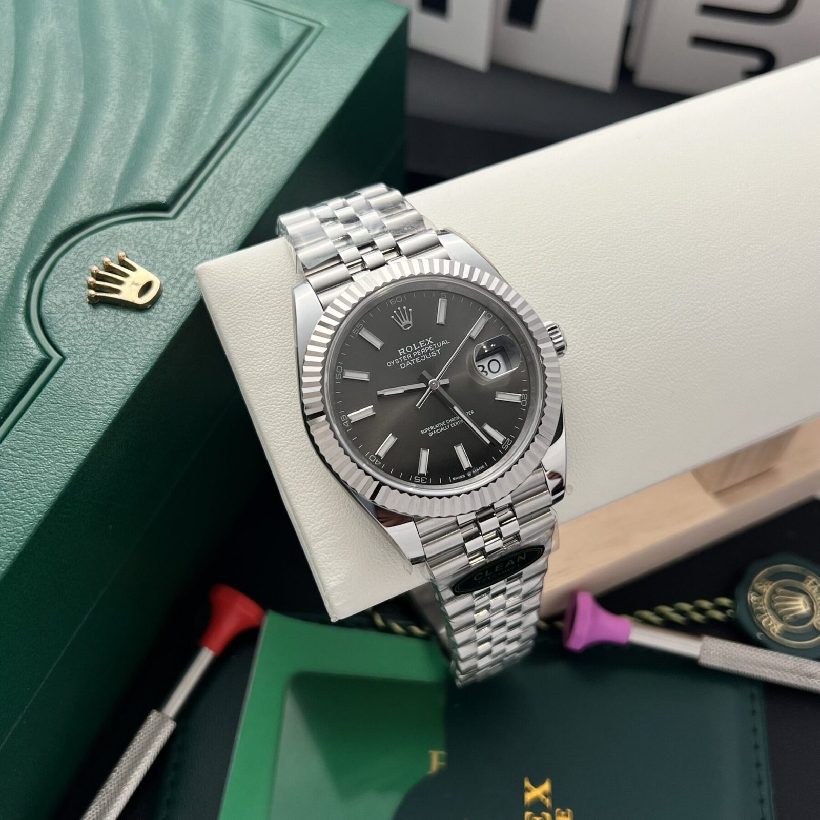 1750588369-154-scaled-1.jpg Rolex Datejust 126334 904L Steel Grey Dial 41mm Jub Super Clone - 图片 1