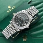 Rolex Day-Date 316L Steel Dark MOP Dial CZ Diamonds 40mm AAA Replica - 图片 2