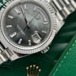 Rolex Day-Date 316L Steel Dark MOP Dial CZ Diamonds 40mm AAA Replica - 图片 4