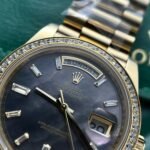 Rolex Day-Date YG Plated Dark MOP Dial CZ Diamonds 40mm AAA Replica - 图片 5