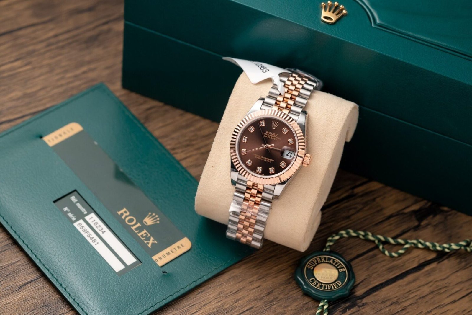 1750588396-165.jpg Rolex Datejust SS/RG Plated Chocolate Roman Numeral Dial 31mm Jub Super Clone - 图片 1