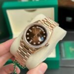 Rolex Day-Date RG Plated Chocolate Dial CZ Diamonds 36mm Replica - 图片 3