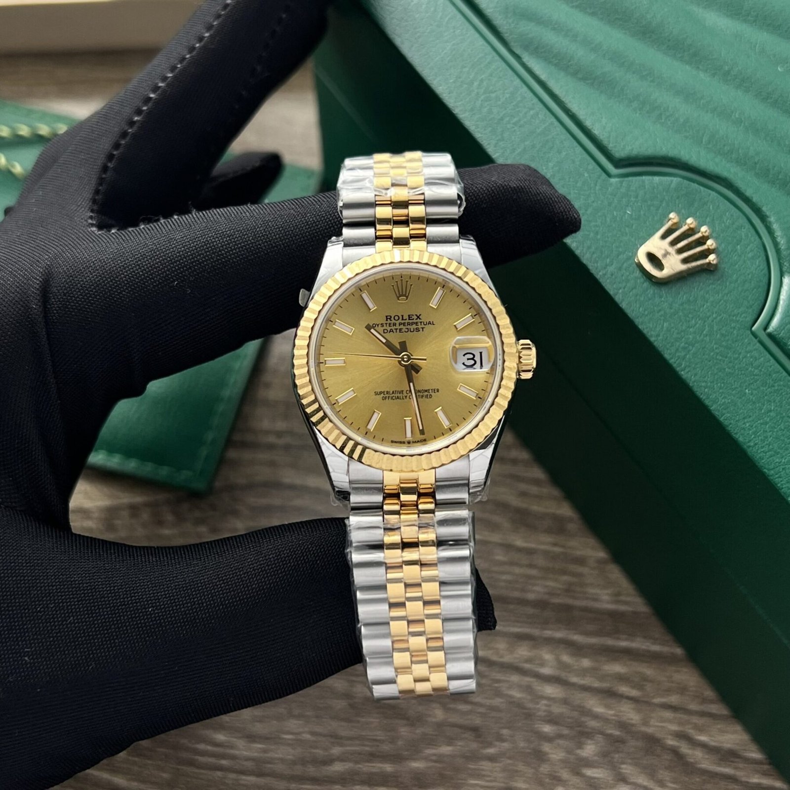 1750588467-193-scaled-1.jpg Rolex Datejust SS/YG Plated Champagne Dial 31mm Jub AAA Replica - 图片 1