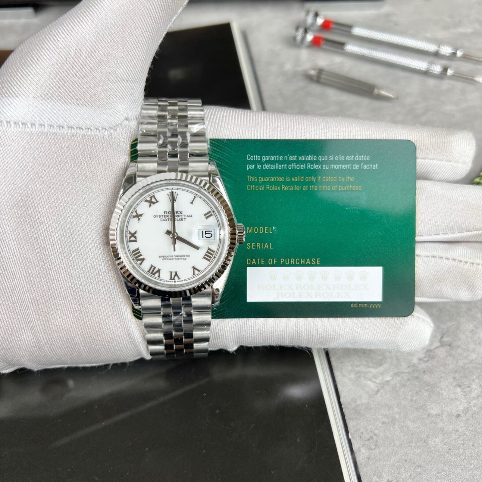 1750588474-195.jpg Rolex Datejust 126234 904L Steel White Dial 36mm Jub Super Clone - 图片 1