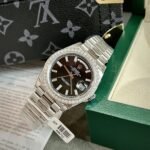 Rolex Day-Date 904L Steel Black Dial With Diamonds 40mm Super Clone - 图片 2
