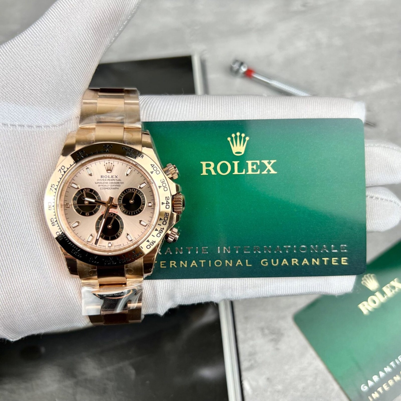 1750588518-209.jpg Rolex Daytona 116505 RG Plated Pink Dial 40mm Oyster Super Clone - 图片 1