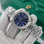Rolex Day-Date 228236 904L Steel Blue Dial CZ Diamonds 40mm Super Clone - 图片 3