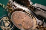 Rolex Datejust SS/RG Plated Fluted Gold Dial CZ Diamonds 36mm Jub Super Clone - 图片 4