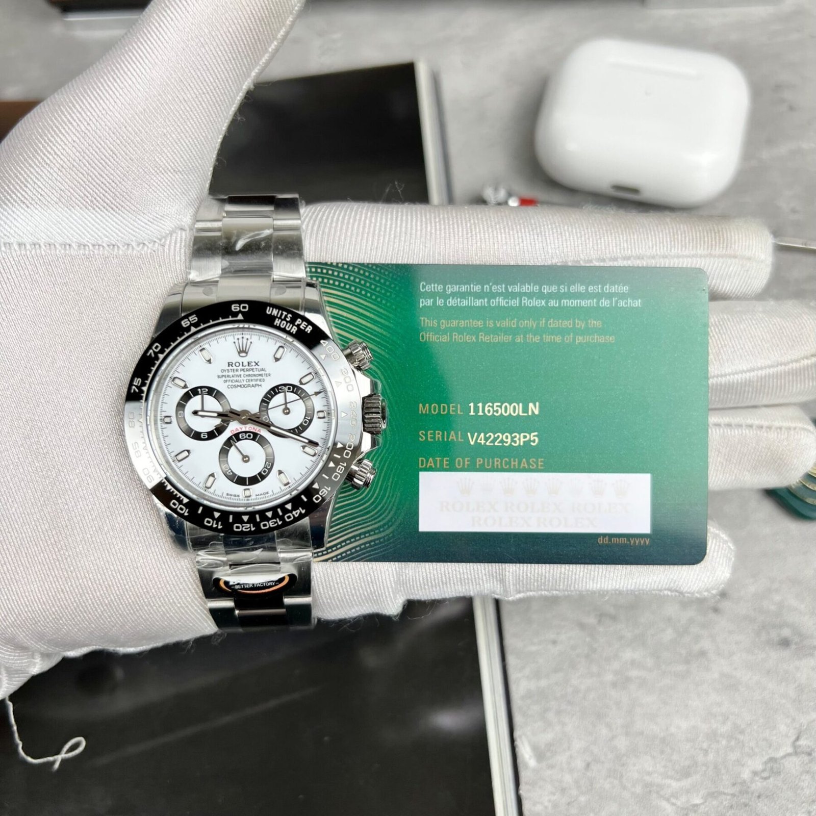 1750588553-221.jpg Rolex Daytona 116500LN 904L Steel White Dial 40mm Oyster Super Clone - 图片 1