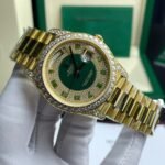 Rolex Day-Date YG Plated Diamond Green Dial 40mm Super Clone