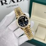 Rolex Day-Date 228348RBR YG Plated Black Dial CZ Diamonds 40mm Super Clone - 图片 2
