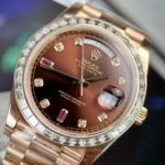 Rolex Day-Date RG Plated Chocolate Dial With Red Diamonds 40mm Super Clone - 图片 2