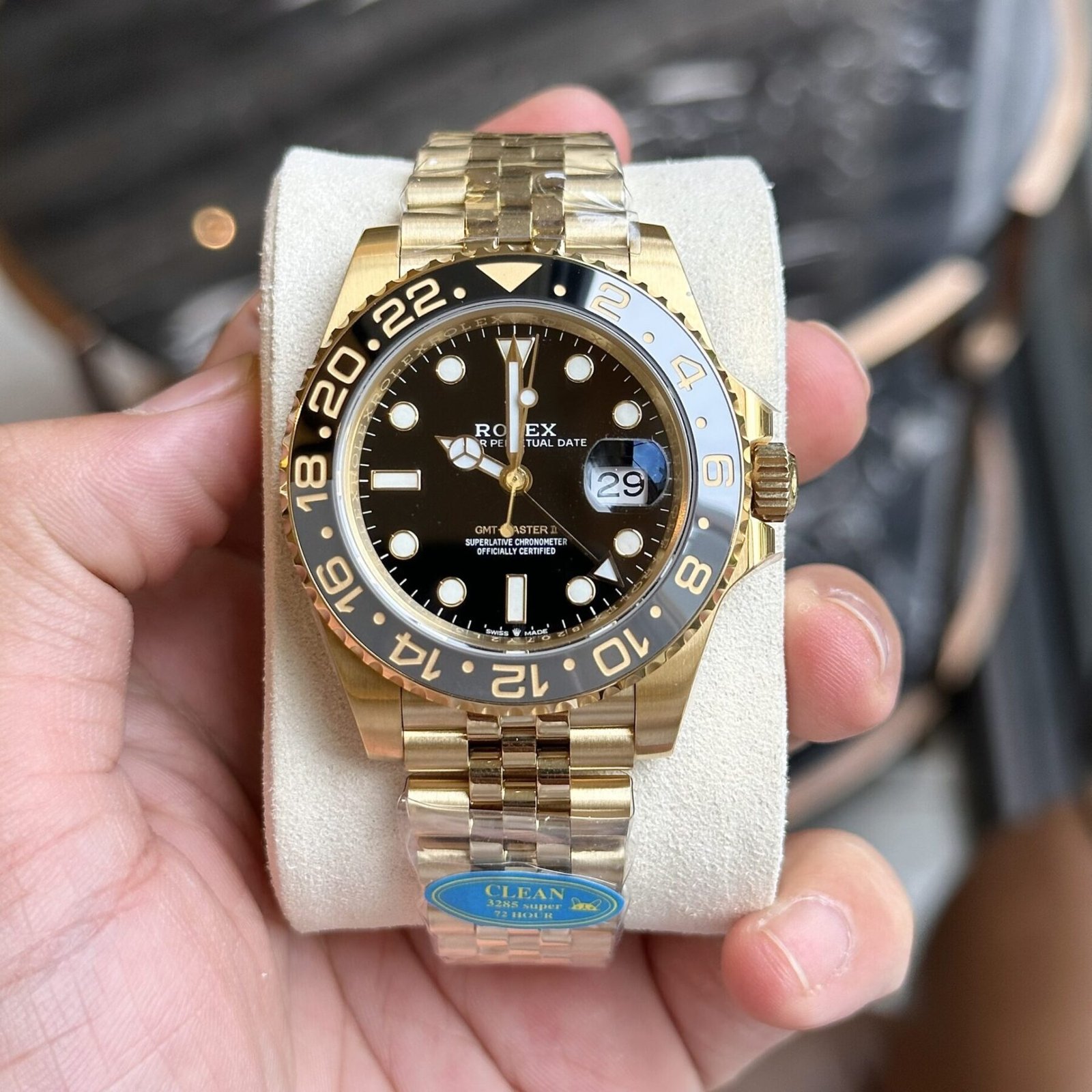 1750588691-275.jpg Rolex GMT-Master II 126718GRNR YG Plated Black Dial 40mm Jub Super Clone - 图片 1