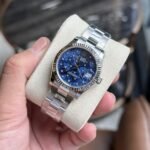 Rolex Datejust 316L Steel Blue Dial CZ Diamonds 31mm Oyster AAA Replica - 图片 3