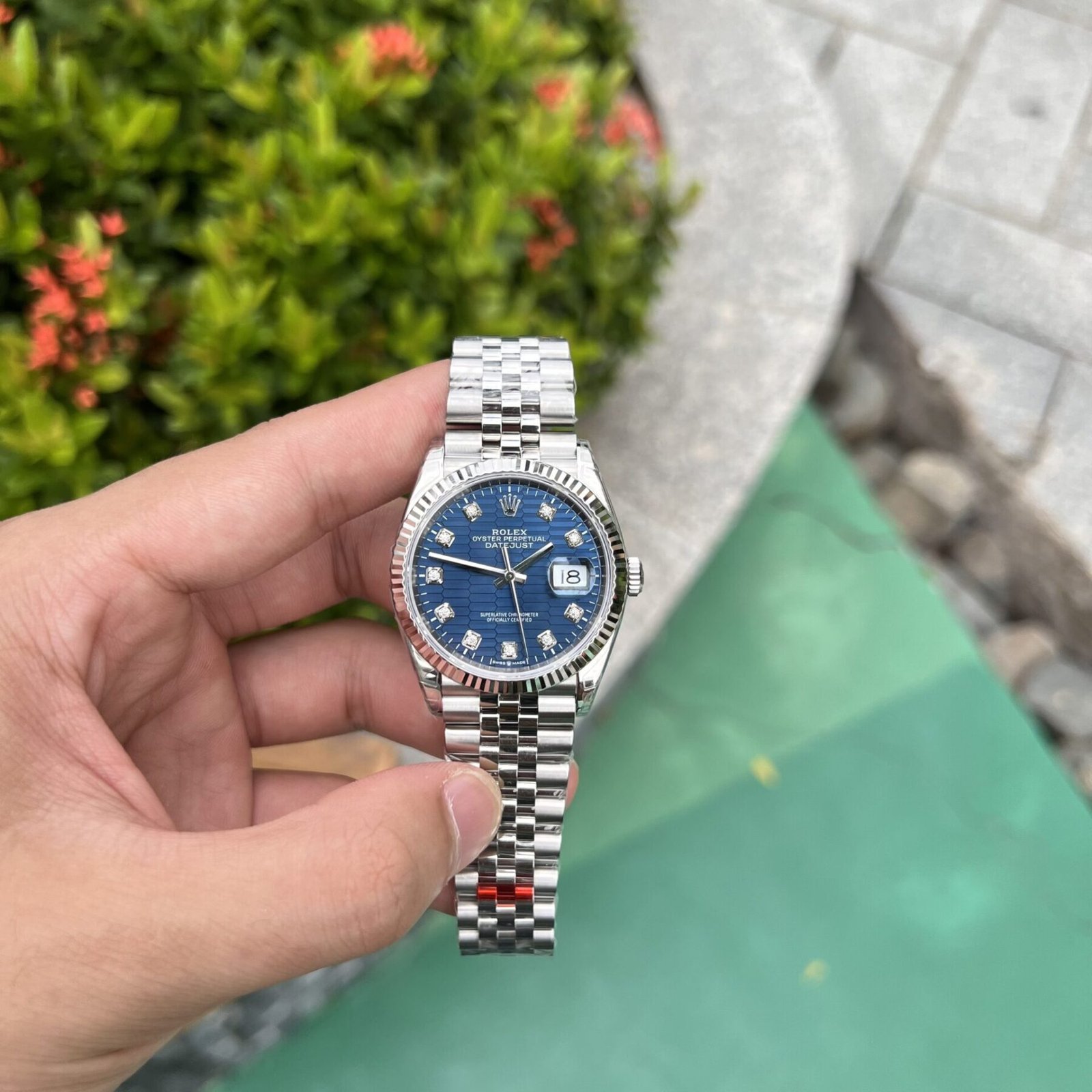 1750588758-300.jpg Rolex Datejust 126234 904L Steel Blue Dial CZ Diamonds 36mm Jub Super Clone - 图片 1