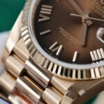 Rolex Day-Date 128235 RG Plated Ombre Brown Dial 36mm Super Clone - 图片 6