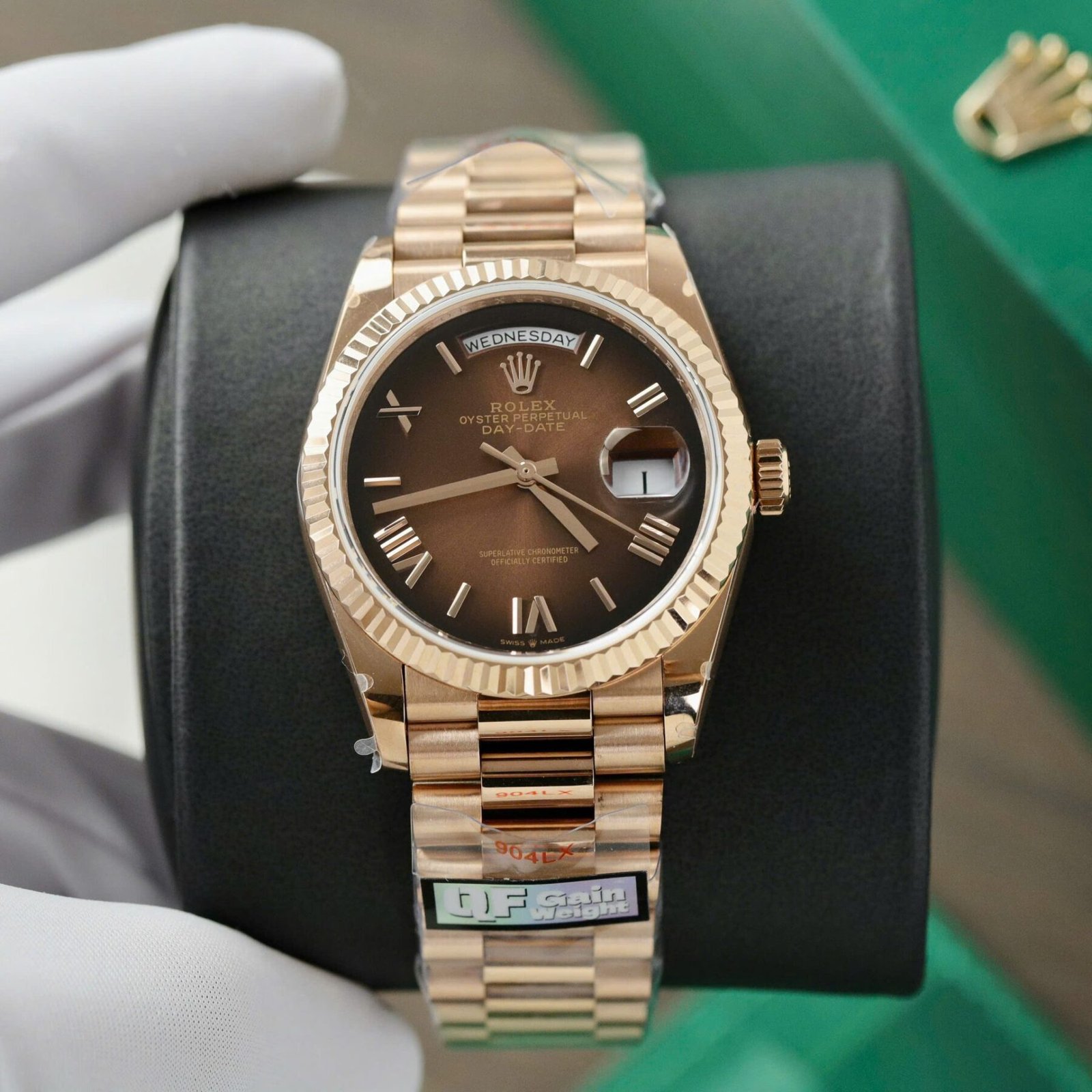 1750588795-316.jpg Rolex Day-Date 128235 RG Plated Ombre Brown Dial 36mm Super Clone - 图片 1