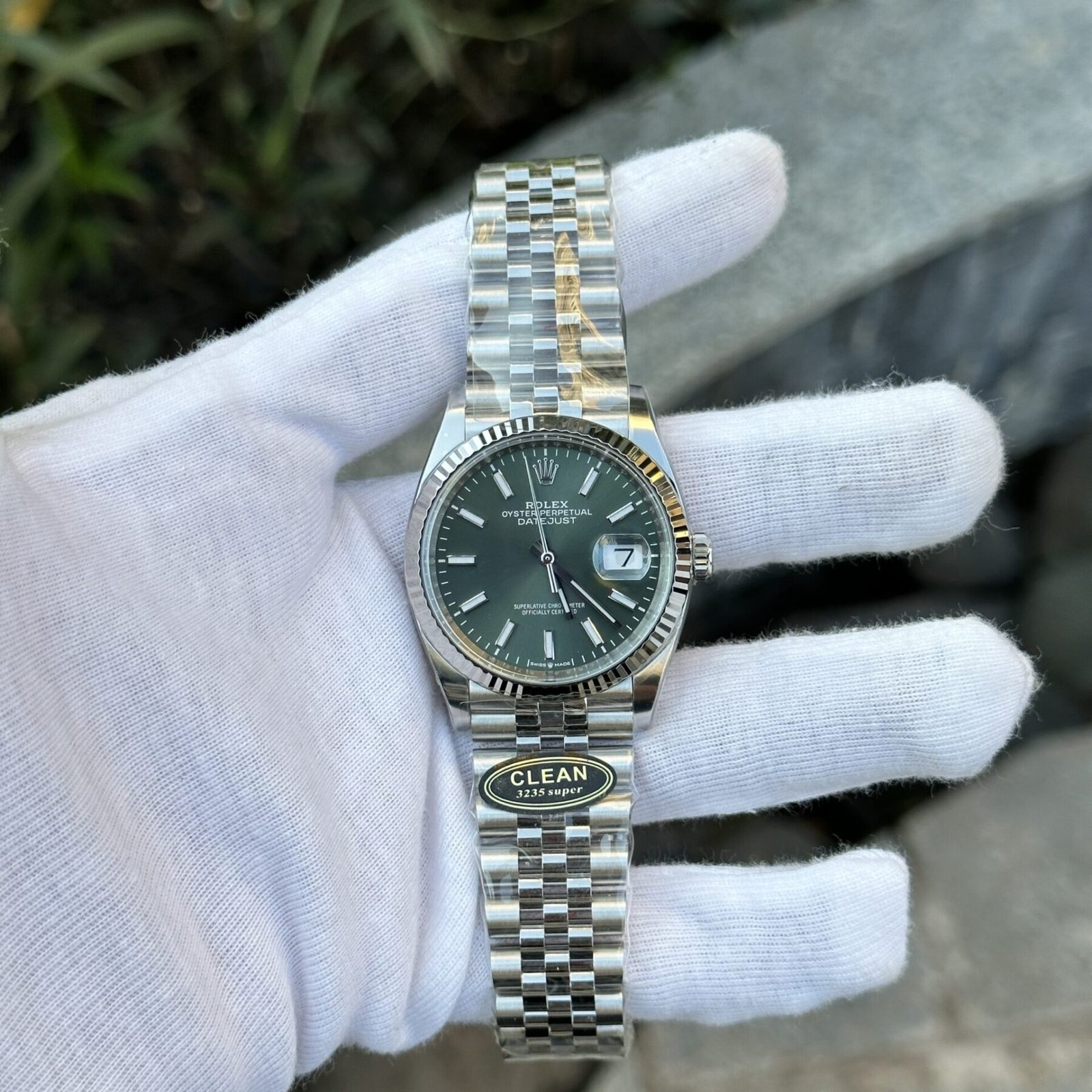 1750588850-338.jpg Rolex Datejust 126334 904L Steel Green Dial 36mm Jub Super Clone - 图片 1