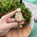 Rolex Day-Date YG Plated Champagne Dial CZ Diamonds 40mm AAA Replica - 图片 2