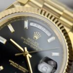 Rolex Day-Date 228238 YG Plated Black Dial CZ Diamonds 40mm Super Clone - 图片 4