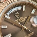 Rolex Day-Date 228235 RG Plated Chocolate Dial CZ Diamonds 40mm Super Clone - 图片 5