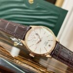 Rolex Cellini 50525 RG Plated White Dial 39mm Brown Leather AAA Replica - 图片 2