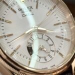Rolex Cellini 50525 RG Plated White Dial 39mm Brown Leather AAA Replica - 图片 5