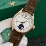 Rolex Cellini 50535-2 RG Plated White Dial 39mm Leather AAA Replica - 图片 3