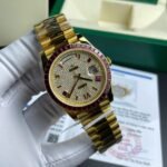 Rolex Day-Date YG Plated Gem-set Bezel Diamond Dial 40mm Super Clone - 图片 2