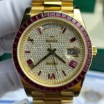 Rolex Day-Date YG Plated Gem-set Bezel Diamond Dial 40mm Super Clone - 图片 3