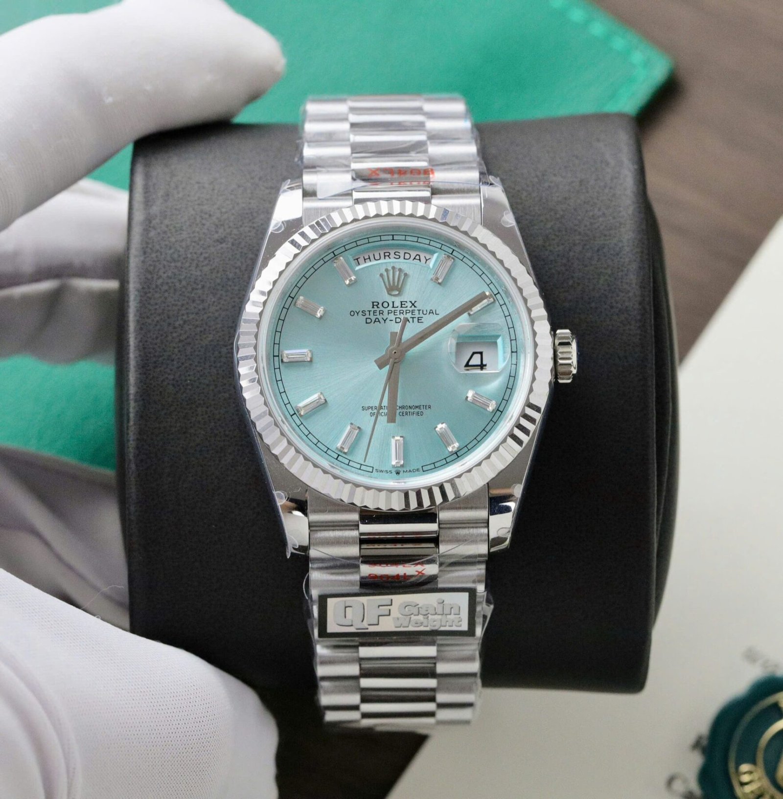 1750589113-444.jpg Rolex Day-Date 128236 904L Steel Ice Blue Dial CZ Diamonds 36mm Super Clone - 图片 1