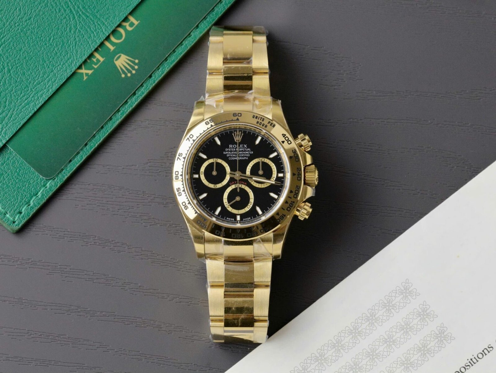 1750589153-460.jpg Rolex Daytona 126508 YG Plated Black Dial 40mm Oyster Super Clone - 图片 1