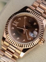 Rolex Lady-Datejust 279175-0004 RG Plated Chocolate Dial CZ Diamonds 28mm Super Clone - 图片 3