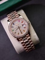 Rolex Day-Date RG Plated Gem-set Bezel Diamond Dial 40mm Super Clone - 图片 3