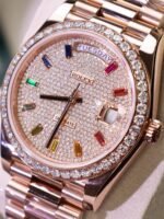 Rolex Day-Date RG Plated Gem-set Bezel Diamond Dial 40mm Super Clone - 图片 5