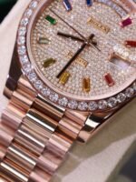 Rolex Day-Date RG Plated Gem-set Bezel Diamond Dial 40mm Super Clone - 图片 7