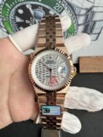Rolex Land-Dweller 127335 Rose Gold White Honeycomb-Motif Dial 40mm Super Clone