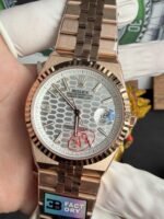 Rolex Land-Dweller 127335 Rose Gold White Honeycomb-Motif Dial 40mm Super Clone - 图片 10