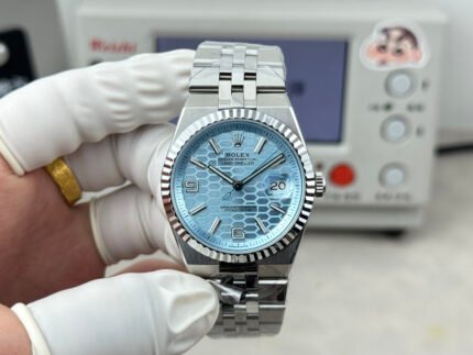 Rolex Land-Dweller 127236 Ice-Blue Honeycomb-Motif Dial 36mm Super Clone